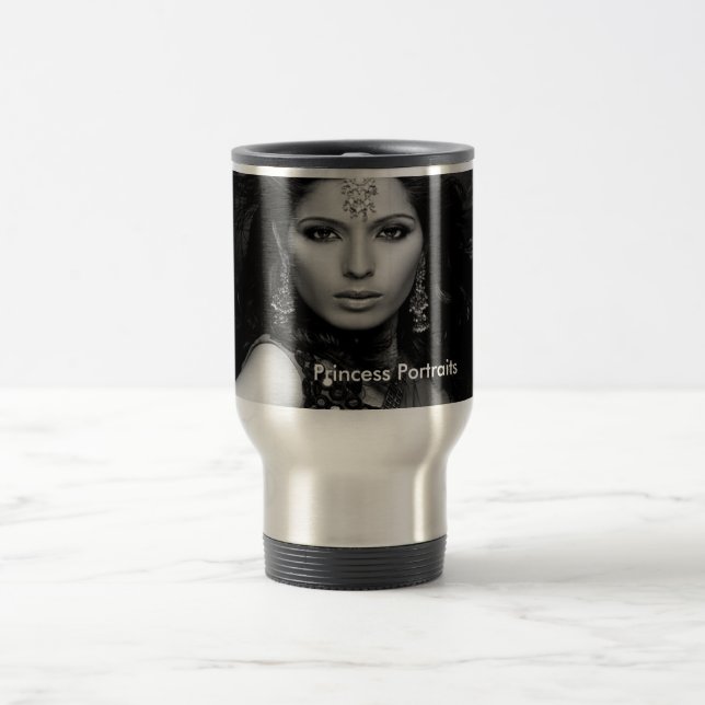 De Voyage Portraits Princess Surdimensionné Mug (B/W) (Centre)
