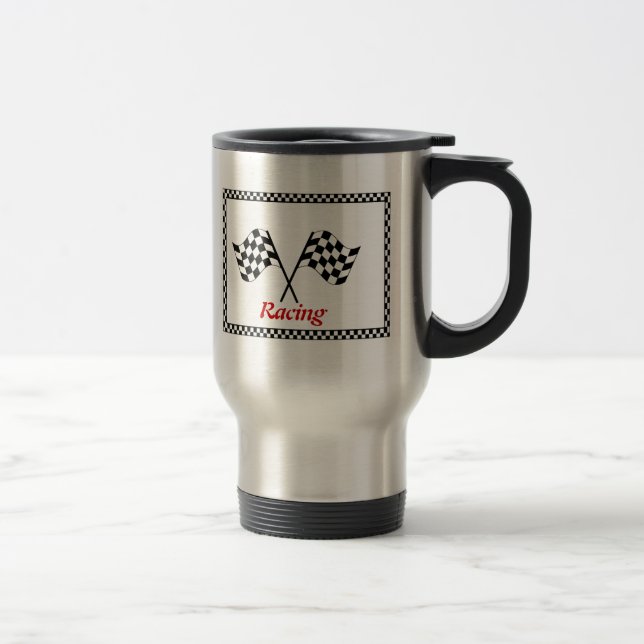 De Voyage Racing Checkerboard Flags Commuter Mug (Droit)