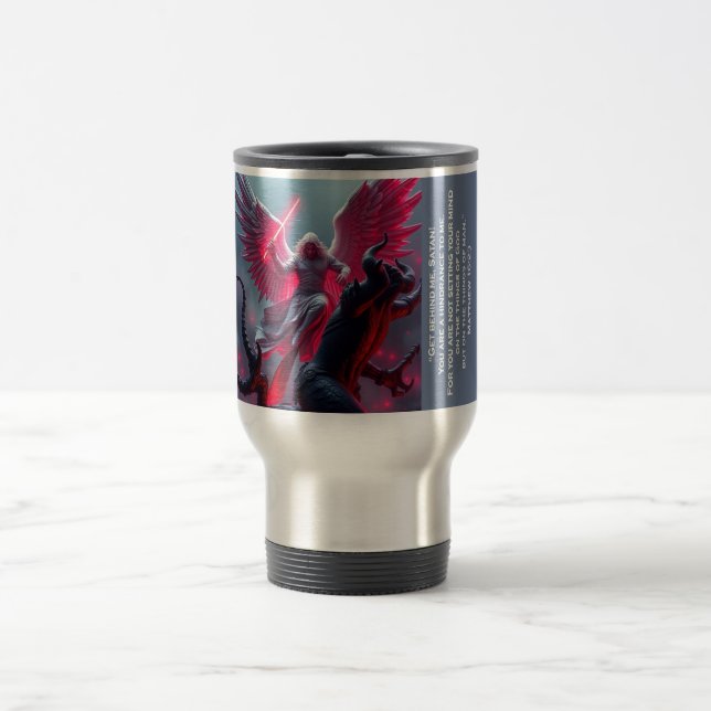De Voyage Saint Michel l'Archange envoie Satan Travel Mug (Centre)