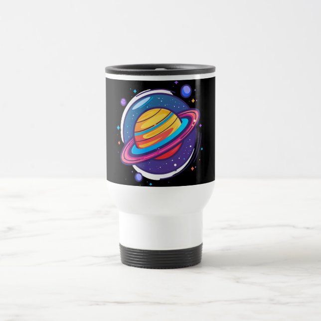 De Voyage Saturn Planet Coffee Mug – Cosmic Design for Space (Centre)