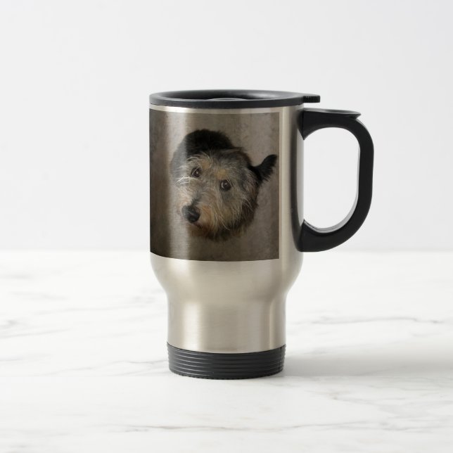 De Voyage Scruffy mignon chien mug (Droit)