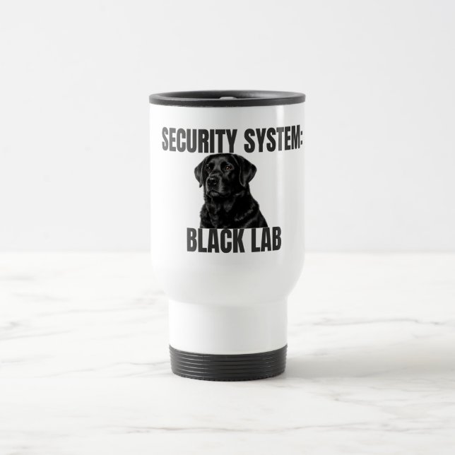 De Voyage Security System Black Lab Travel Mug (Centre)