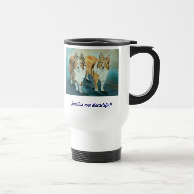 De Voyage Sheltie Travel Mug (Droite)