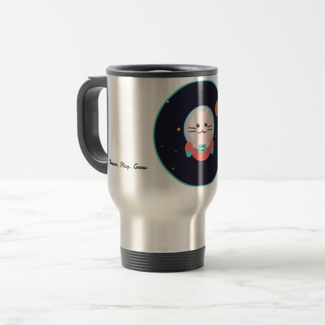 De Voyage Space Cat Coffee Mug - Cosmic Kitty Astronaut Cup (Devant gauche)
