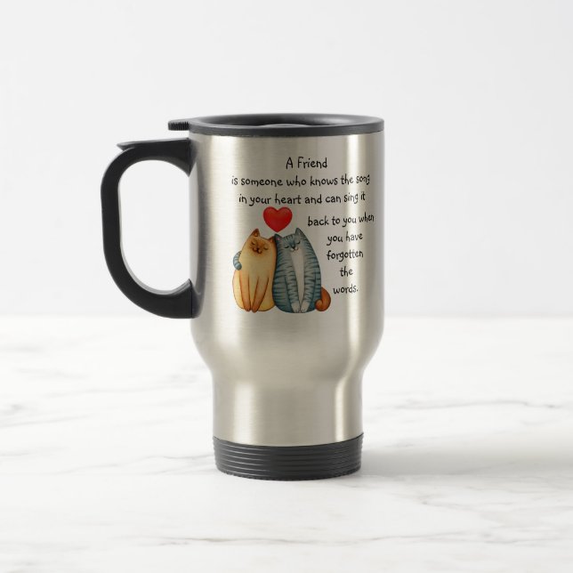 De Voyage Un Ami Aimé Aimer Citation Cute Cats Mug (Gauche)