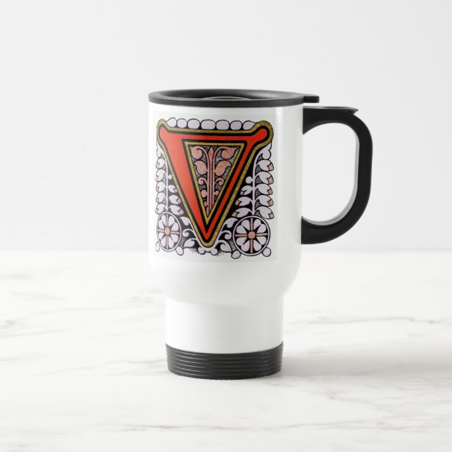 De Voyage 'V' floral - Mug (Droite)