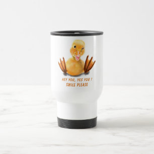 De Voyage Yellow Duckling Playful Wink Travel Mug Smile