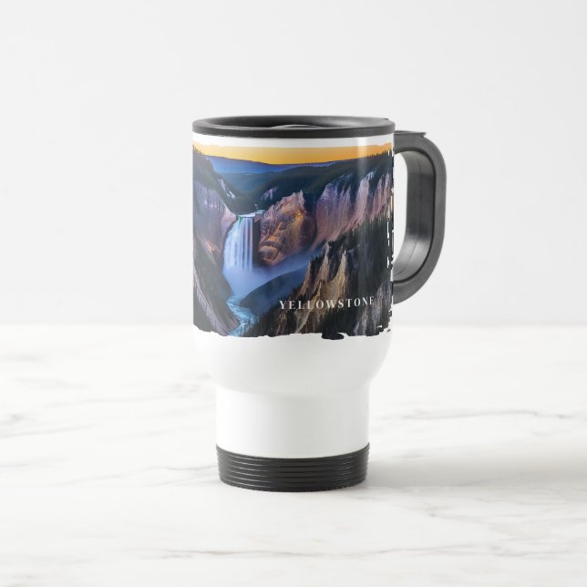 De Voyage Yellowstone Falls Travel Mug (Devant droit)