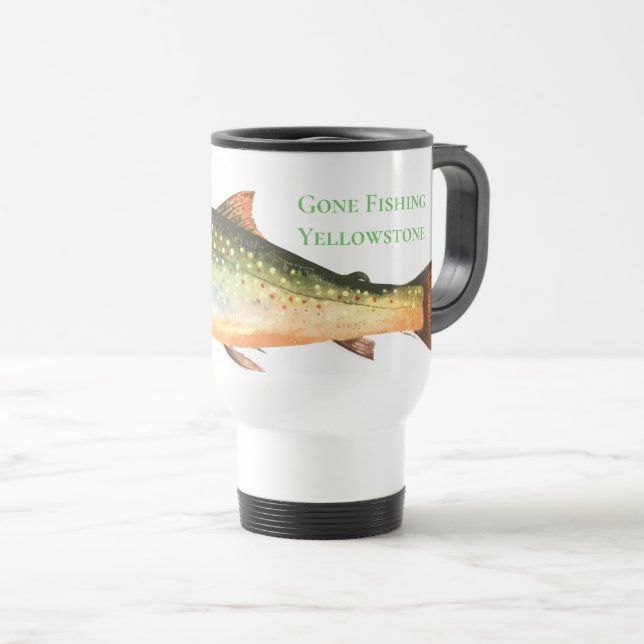 De Voyage Yellowstone Gone Fishing Travel Mug (Devant droit)