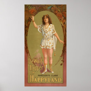 De Wolf Hopper en affiche de théâtre de Happyland