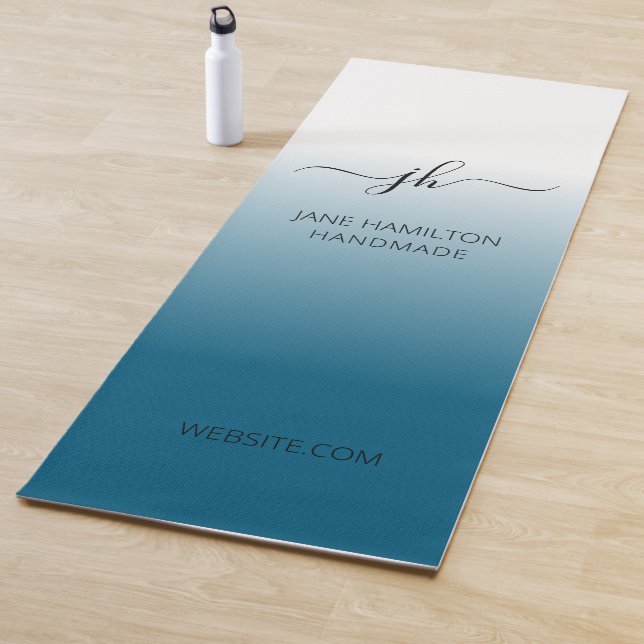 De Yoga Tapis d'exercice sarcelle promotionnel avec logo p (En situation)