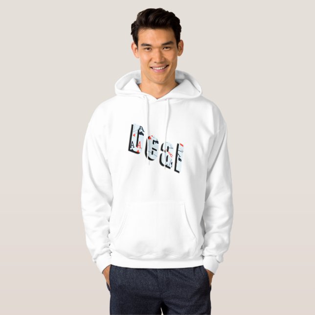 Deal, Logo de Poker, Sweat - shirt à capuche blanc (Devant entier)