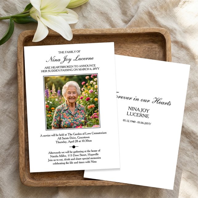 Death Notice and Funeral Invitation with Photo (Créateur téléchargé)