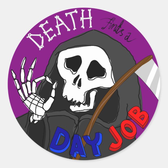 Death Trouve Un Sticker De Dessin De Jour (Devant)