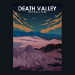 Death Valley National Park Minimal Travel Poster<br><div class="desc">Parc national de la vallée de la mort (Death Valley National Park vintage minima travel poster at night).</div>