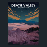 Death Valley National Park Minimal Travel Poster<br><div class="desc">Parc national de la vallée de la mort (Death Valley National Park vintage minima travel poster at night).</div>