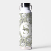 22 oz.Rose Jardin Monogramme Sage Green Bouteille 