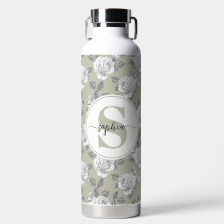 D'eau 32 oz.Rose Jardin Monogramme Sage Green Bouteille