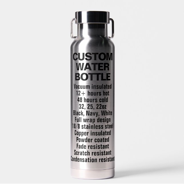 D'eau Acier Inoxydable et Bouteille en cuivre (Avant)