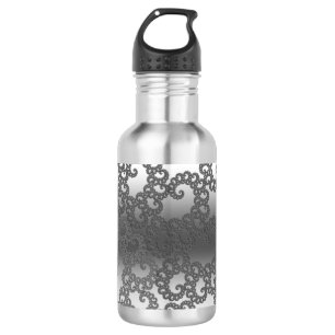 D'eau Argent Fractal Art Bouteille en acier inoxydable