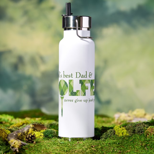 D'eau Bouteille de boisson verte papa Golfer (Couvercle)