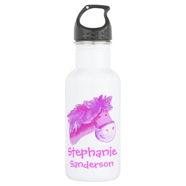 D'eau Bouteille de boissons rose et blanche pour filles  (Devant)