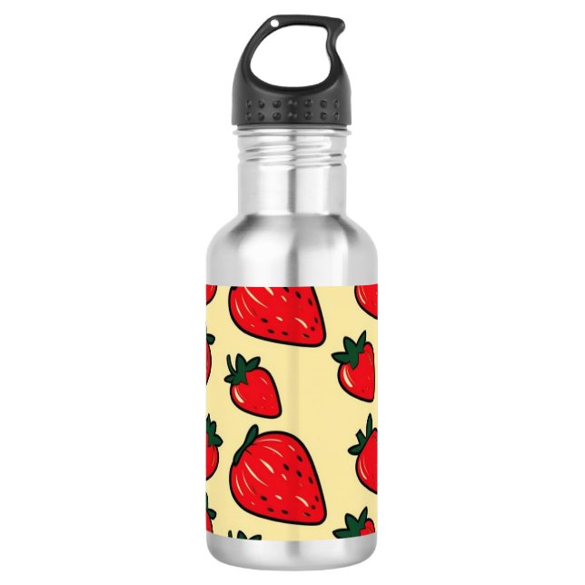 D'eau Bouteille de fraise rétro - motif de fraise mignon (Devant)