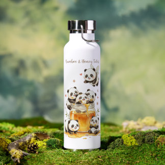 D'eau Bouteille en acier inoxydable bébé pandas aquarell