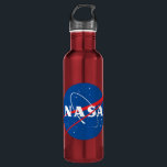 D'eau Bouteille en acier rouge de la NASA (24 oz.)<br><div class="desc">AVIS IMPORTANT : Insignes et identificateurs de la NASA fournis et utilisés avec la permission de la NASA.</div>