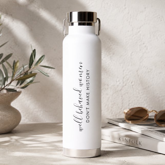 D'eau Bouteille isotherme sous vide de 22 oz | Slogan fé (Well behaved women quote bottle for gym days, work desks, travel, and daily routines.)