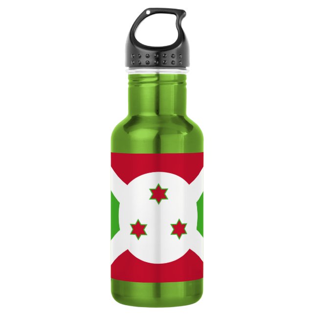 D'eau Bouteille Liberty avec drapeau du Burundi (Devant)