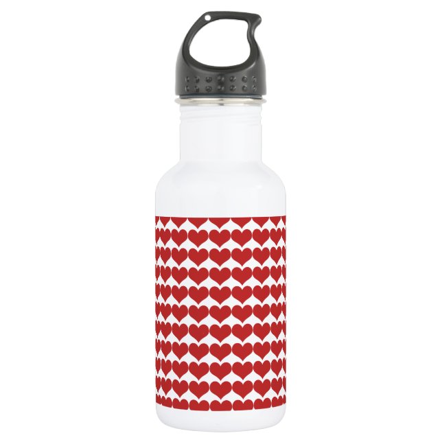 D'eau Bouteille Motif Red Cute Hearts (Devant)