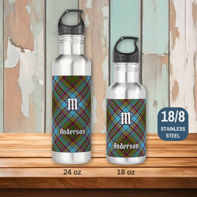 D'eau Clan Anderson Tartan Bouteille en acier inoxydable (Créateur téléchargé)