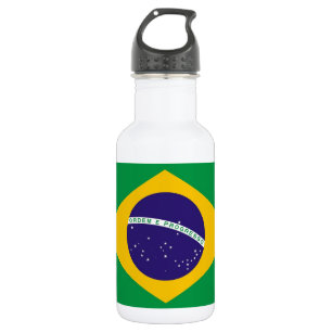 D'eau En Acier Inoxydable Bouteille brésilienne de liberté de drapeau