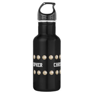 D'eau En Acier Inoxydable Bouteille d'eau, personnalisée, base-ball, noir