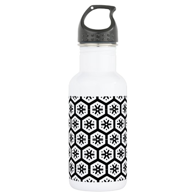 D'eau En Acier Inoxydable Bouteille - Flocon de neige graphique (Devant)
