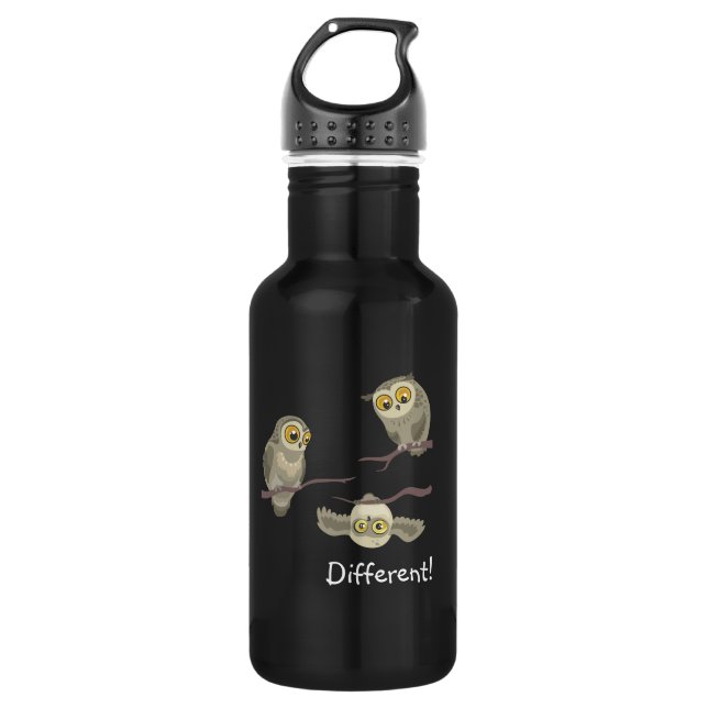 D'eau En Acier Inoxydable Différent ! petit hibou renversé~ bouteille d'alum (Devant)