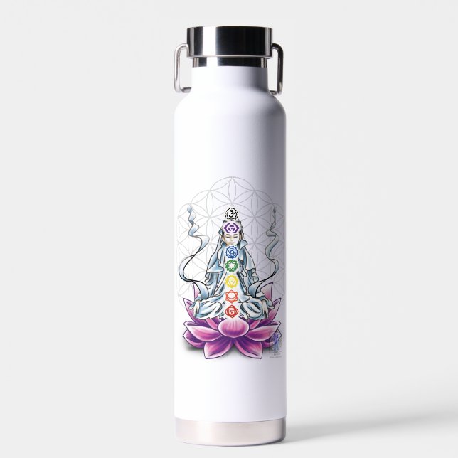 D'eau Fleur de vie, chakra, déesse boire une bouteille d (Avant)
