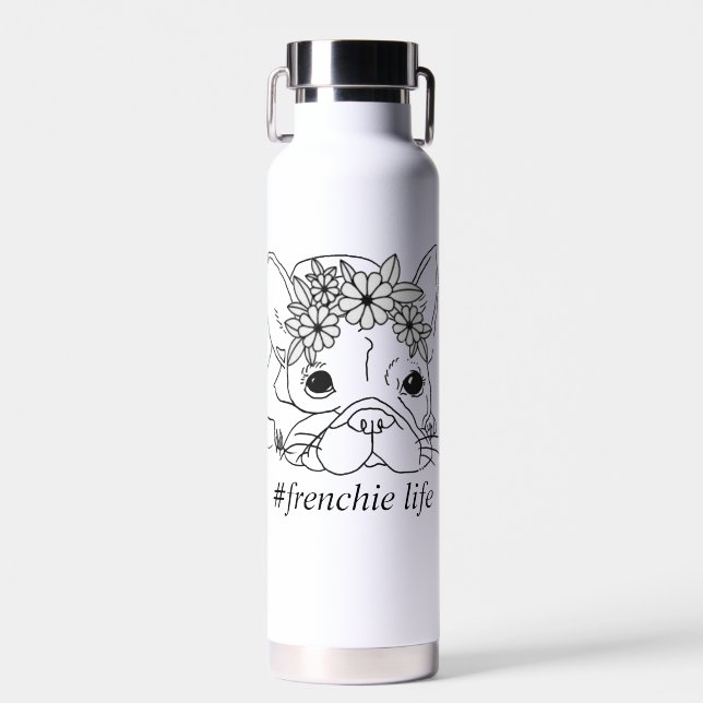 D'eau #FRENCHIE VIE Vacuum Isolé Bouteille de 22 oz (Avant)