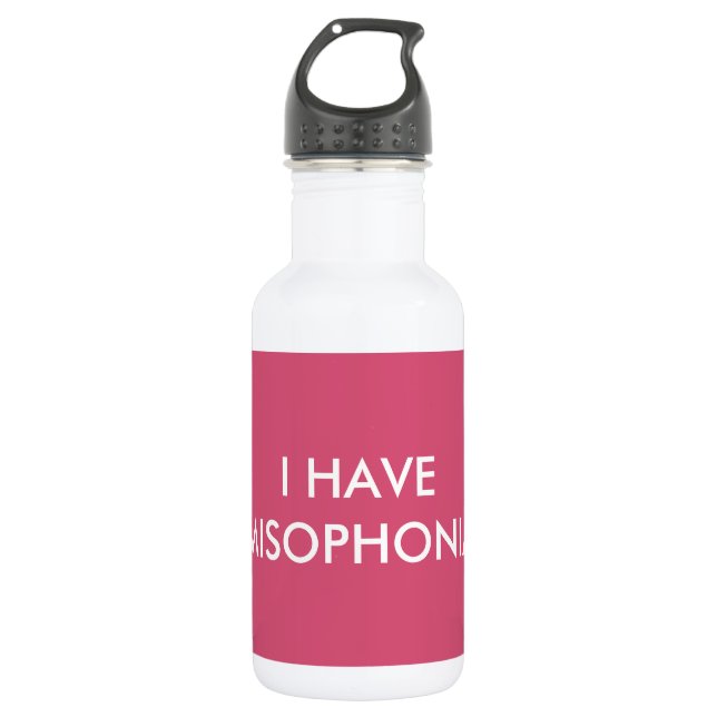 D'eau J'ai la bouteille de Misophonia - rose (Devant)