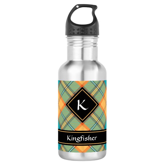 D'eau Kingfisher Tartan Bouteille en acier inoxydable (Devant)