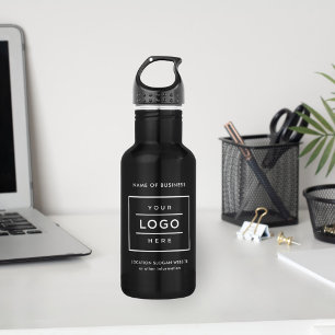 D'eau Logo d'entreprise blanc personnalisé sur bouteille