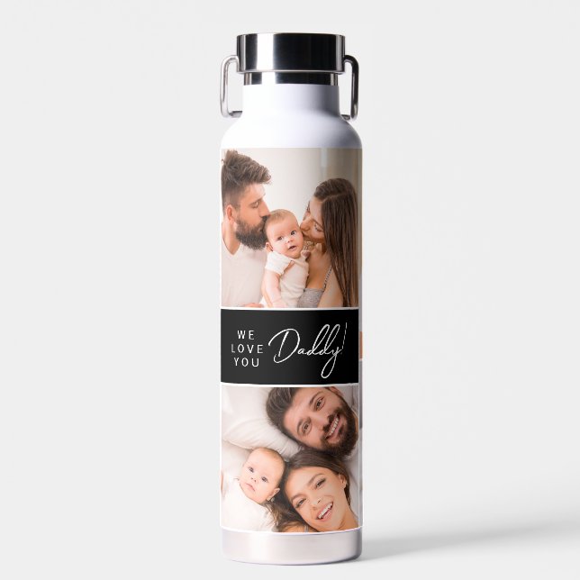 D'eau Nous t'aimons Papa Bouteille personnalisée avec pl (Avant)