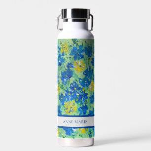 D'eau Oubliez-Moi-Pas Floral Nom personnalisé Bouteille