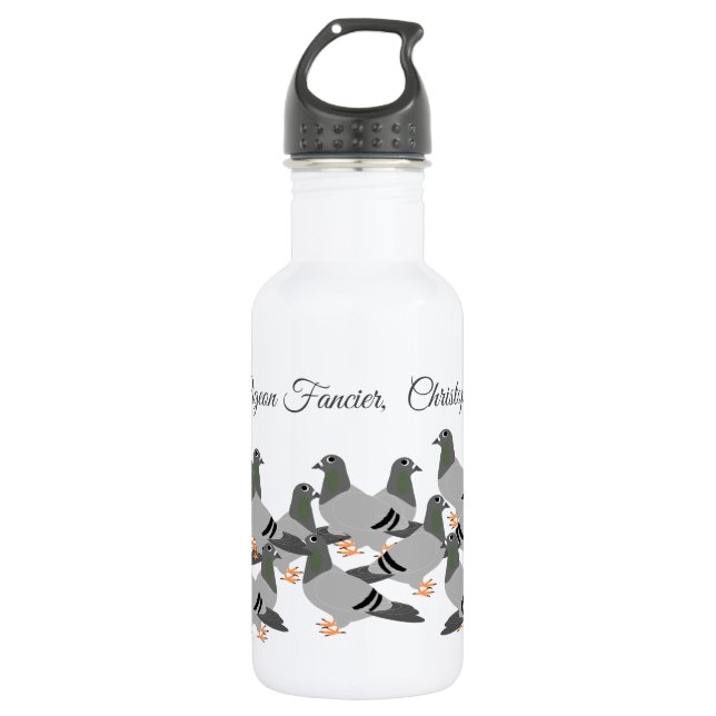 D'eau Pigeon Design Bouteille en acier inoxydable (Devant)