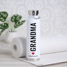 Simple Amour Grand-mère Nom personnalisé Bouteille