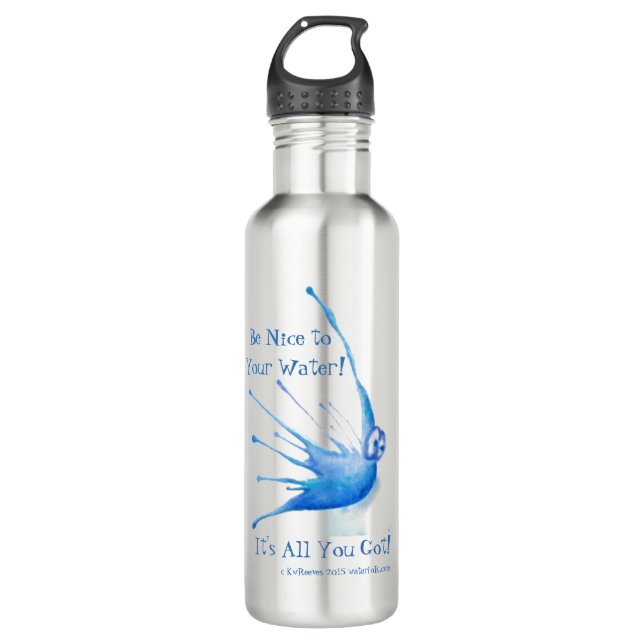 D'eau Soyez Nice dans votre bouteille d'eau, Steel/24oz (Devant)