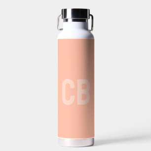 D'eau Tendance Couleur Doux Pêche Monogramme Bouteille d
