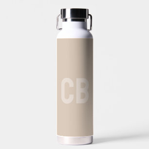 D'eau Tendance Couleur doux Taupe Monogramme Bouteille d