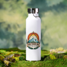 Trouvez Votre Chemin Vintage Montagne Bouteille d'